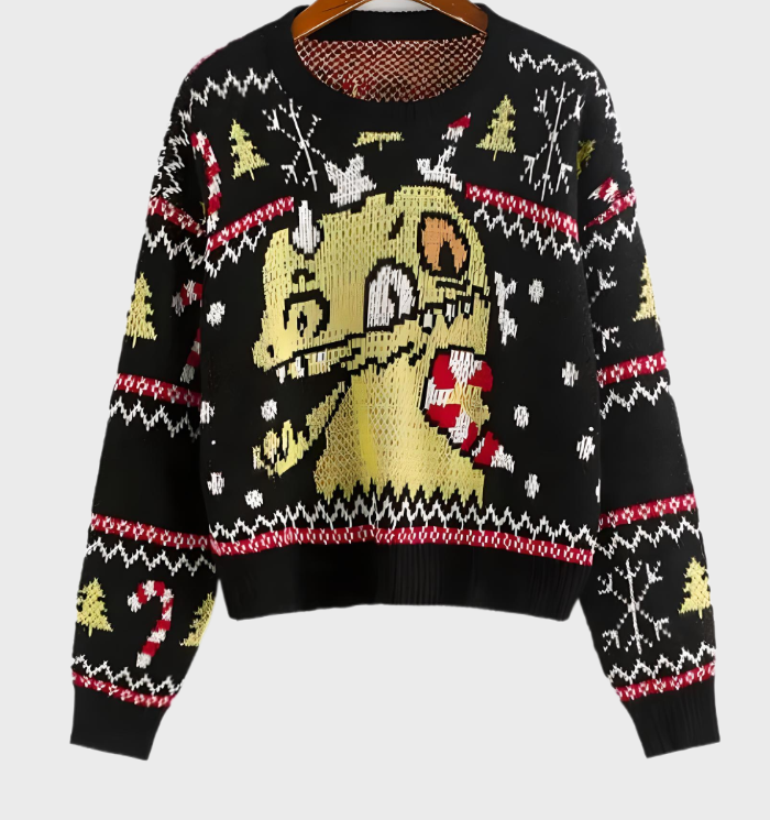 Sweater Negro Con Cuello Redondo Y Diseño Liso Para Mujer | Ideal Para Primavera, Otoño E Invierno