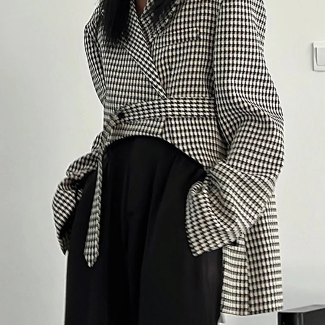 Blazer Con Motivo Príncipe De Gales Para Mujer | Ideal Para Uso Profesional Y Diario