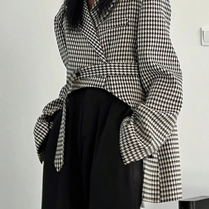 Blazer Con Motivo Príncipe De Gales Para Mujer | Ideal Para Uso Profesional Y Diario