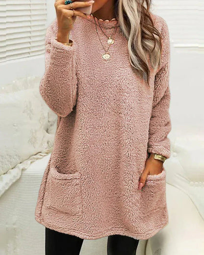 Jersey de Invierno con Cuello Redondo para Mujer | Ideal para Días Fríos
