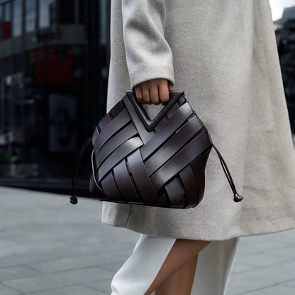 Bolso De Mano Con Estructura Tressada Y Asa Rígida Para Uso Diario | Ideal Para Salidas