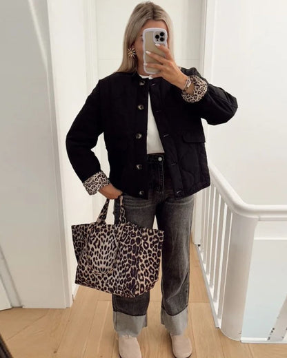 Chaqueta Reversible Con Botones Y Bolsillos Frontales Para Mujer | Ideal Para Uso Diario Y Temporada Intermedia