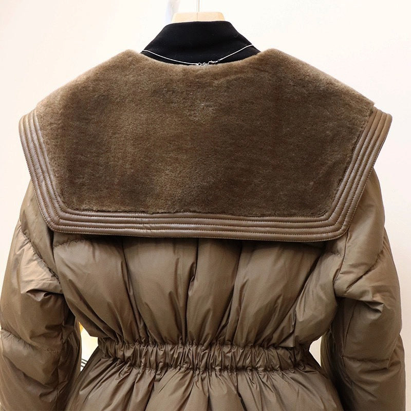 Chaqueta Acolchada con Cuello Desmontable y Cinturón Ajustable para Mujer | Ideal para Invierno