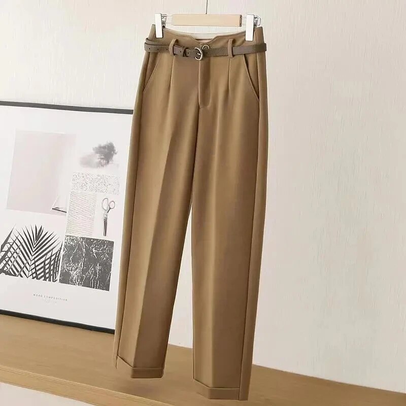 Pantalón Amplio de Talle Alto con Bolsillos Frontales para Mujer | Ideal para Uso Diario o Salidas Informales