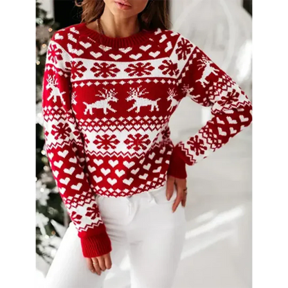 Jersey de Punto con Motivo Invernal para Mujer | Ideal para el Uso Diario en Invierno