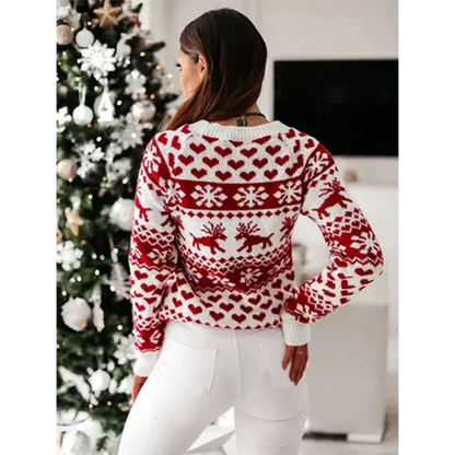 Jersey de Punto con Motivo Invernal para Mujer | Ideal para el Uso Diario en Invierno