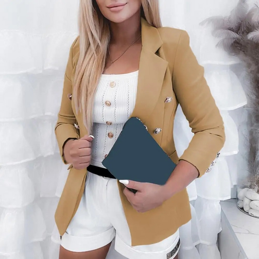 Blazer Cruzado De Manga Larga Para Mujer | Ideal Para Uso Profesional Y Diario