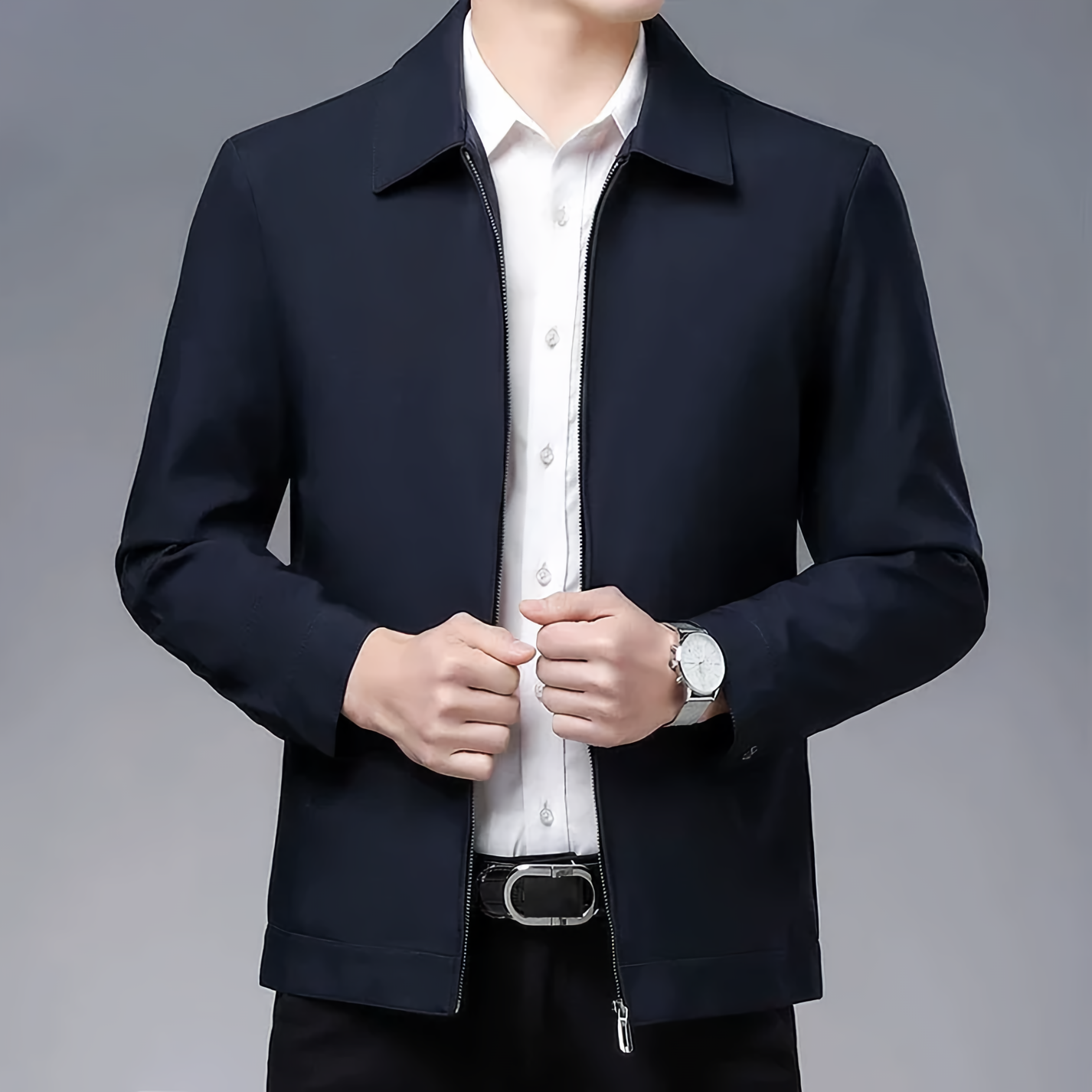 Chaqueta con Cierre de Cremallera para Hombre | Ideal para Entretiempo