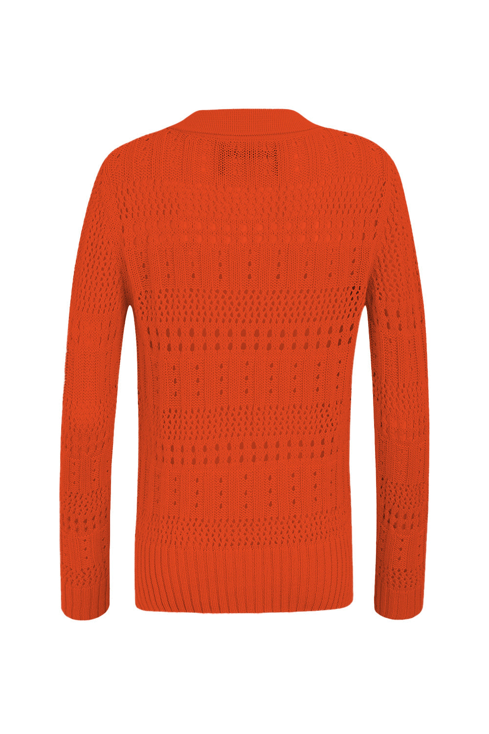 Jersey de Punto Calado con Cuello Abotonado para Mujer | Ideal para Entretiempo