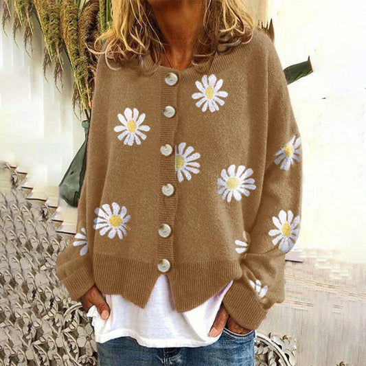 Cárdigan con Botones y Estampado Floral para Mujer | Ideal para Días Frescos