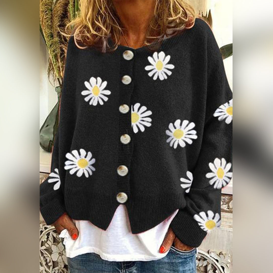 Cárdigan con Botones y Estampado Floral para Mujer | Ideal para Días Frescos