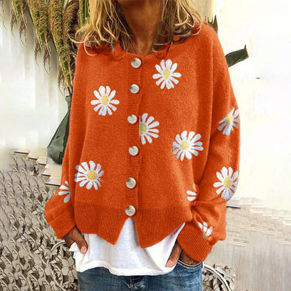 Cárdigan con Botones y Estampado Floral para Mujer | Ideal para Días Frescos