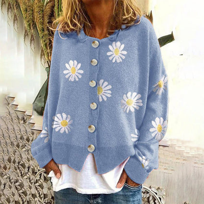 Cárdigan con Botones y Estampado Floral para Mujer | Ideal para Días Frescos