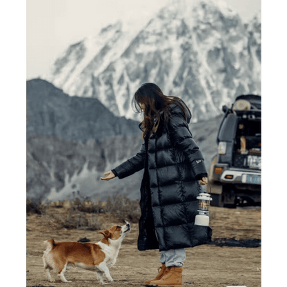 Chaqueta Larga De Invierno Con Cuello Alto Para Mujer | Ideal Para Uso Diario