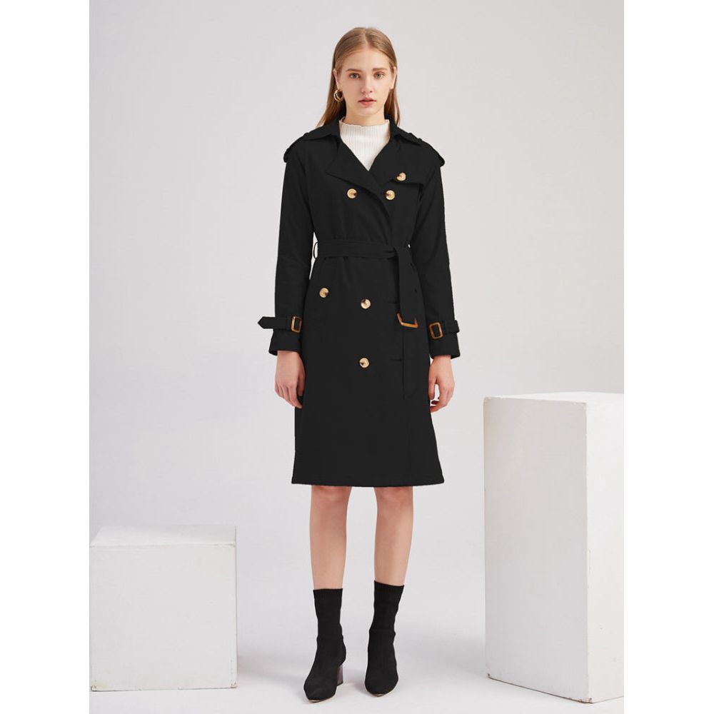 Trench-Coat Para Mujer con Cinturón Ajustable y Cierre Frontal | Ideal Para Uso Diario en Temporadas Variables