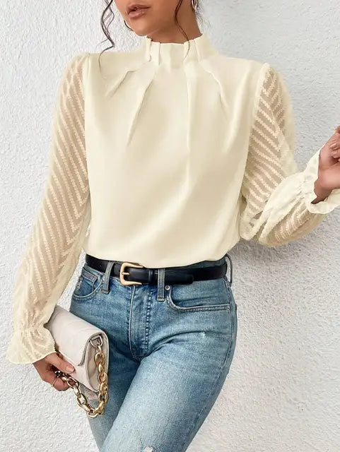 Blusa De Manga Larga Con Diseño Clásico Para Mujer | Ideal Para Uso Diario