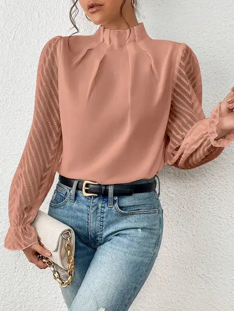 Blusa De Manga Larga Con Diseño Clásico Para Mujer | Ideal Para Uso Diario