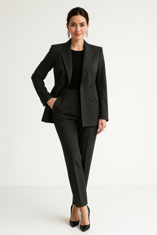 Conjunto de Dos Piezas con Blazer de Botón Simple y Pantalón Entallado para Mujer | Ideal para Oficina o Eventos