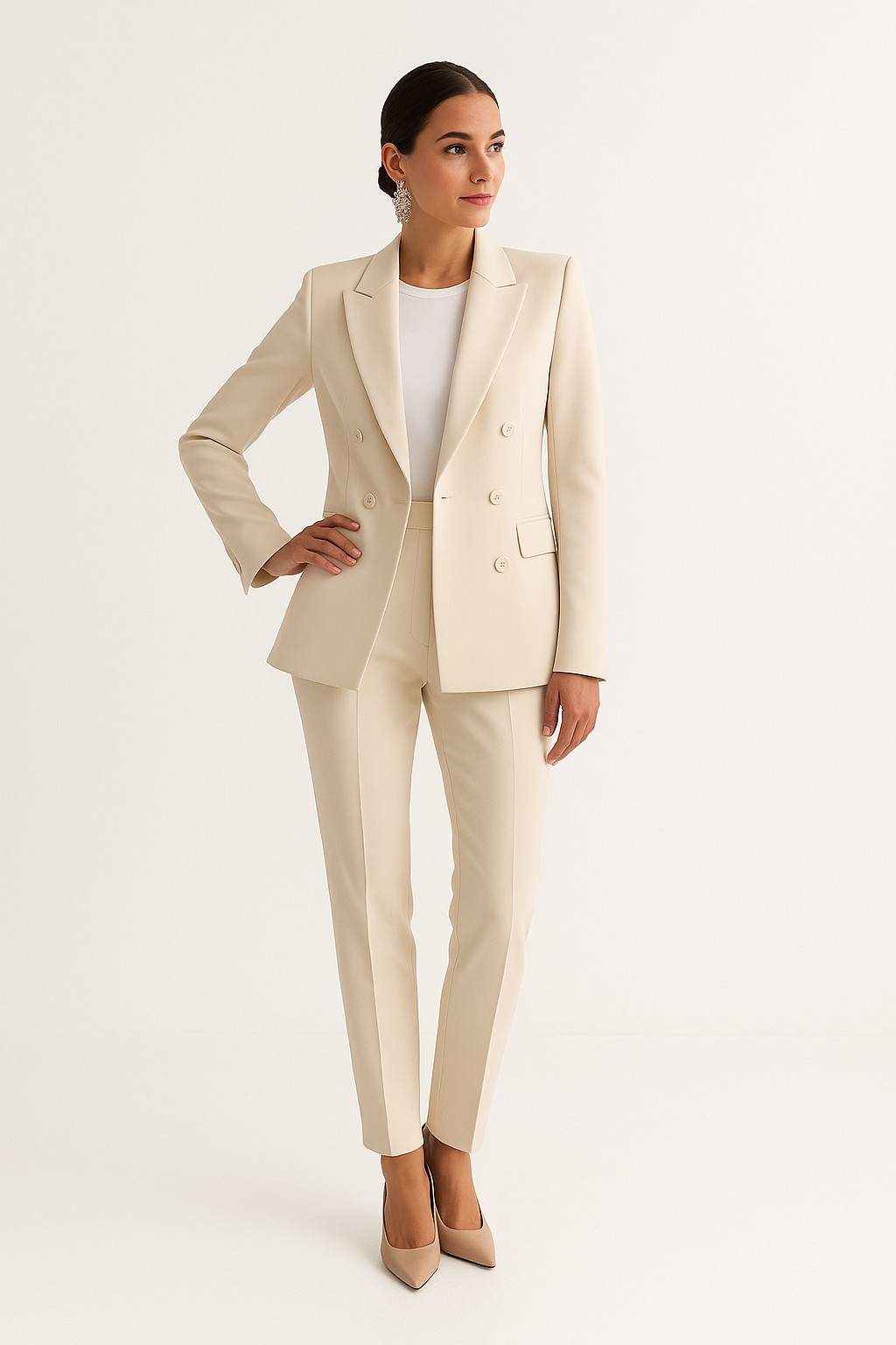 Conjunto de Dos Piezas con Blazer de Botón Simple y Pantalón Entallado para Mujer | Ideal para Oficina o Eventos