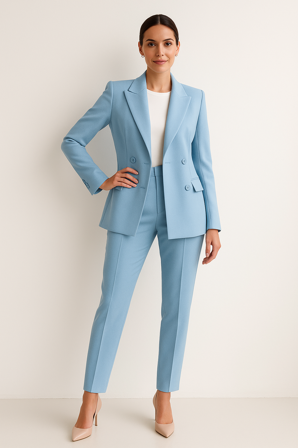 Conjunto de Dos Piezas con Blazer de Botón Simple y Pantalón Entallado para Mujer | Ideal para Oficina o Eventos