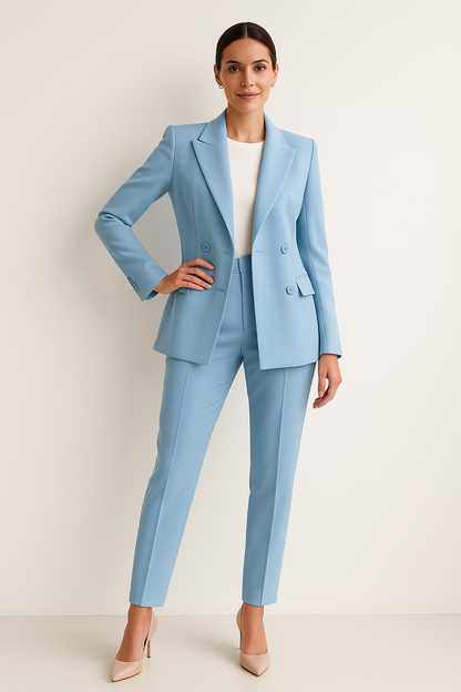 Conjunto de Dos Piezas con Blazer de Botón Simple y Pantalón Entallado para Mujer | Ideal para Oficina o Eventos