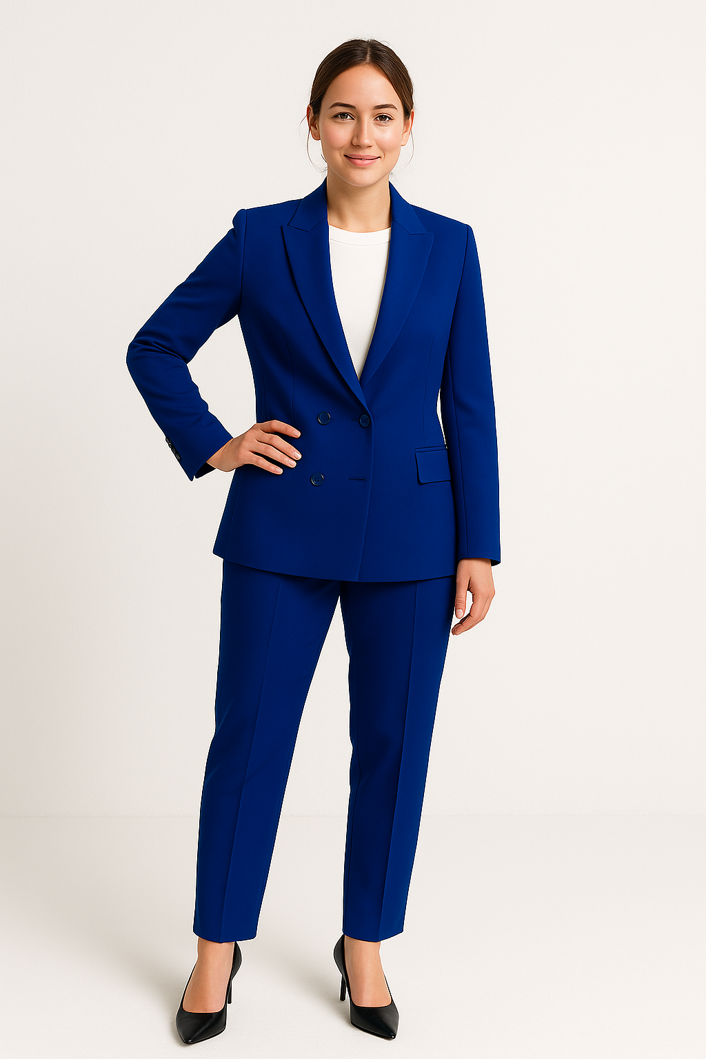 Conjunto de Dos Piezas con Blazer de Botón Simple y Pantalón Entallado para Mujer | Ideal para Oficina o Eventos