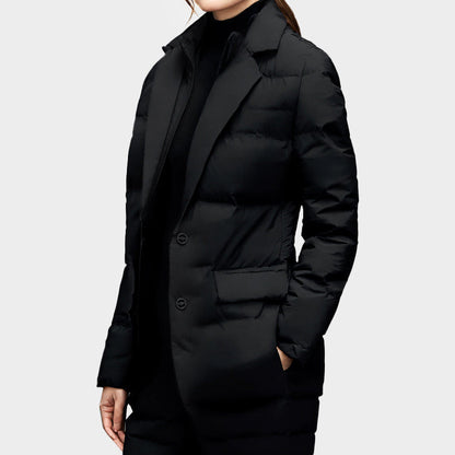 Chaqueta Larga Con Cuello Alto Para Mujer | Ideal Para Uso Diario