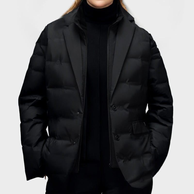 Chaqueta Larga Con Cuello Alto Para Mujer | Ideal Para Uso Diario