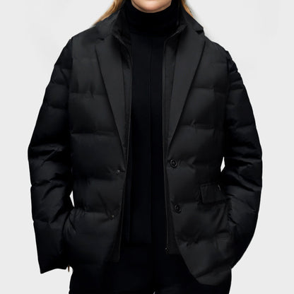 Chaqueta Larga Con Cuello Alto Para Mujer | Ideal Para Uso Diario
