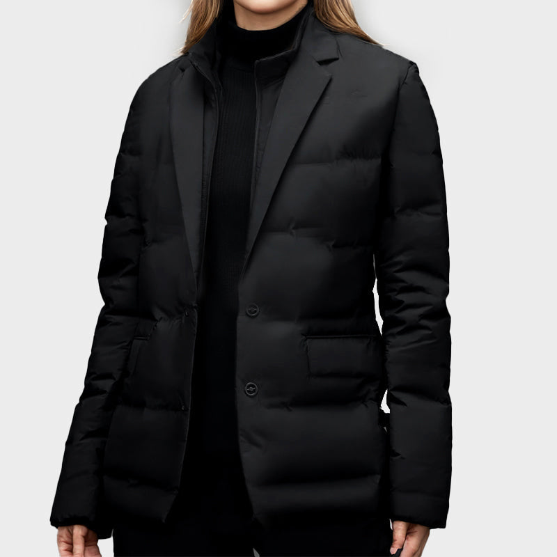 Chaqueta Larga Con Cuello Alto Para Mujer | Ideal Para Uso Diario