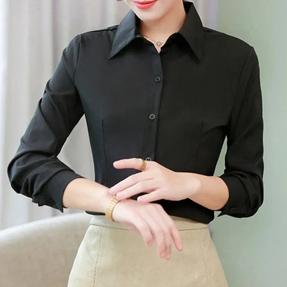 Camisa Con Cierre De Botones Y Corte Estructurado Para Mujer | Ideal Para Oficina Y Ocasiones Formales