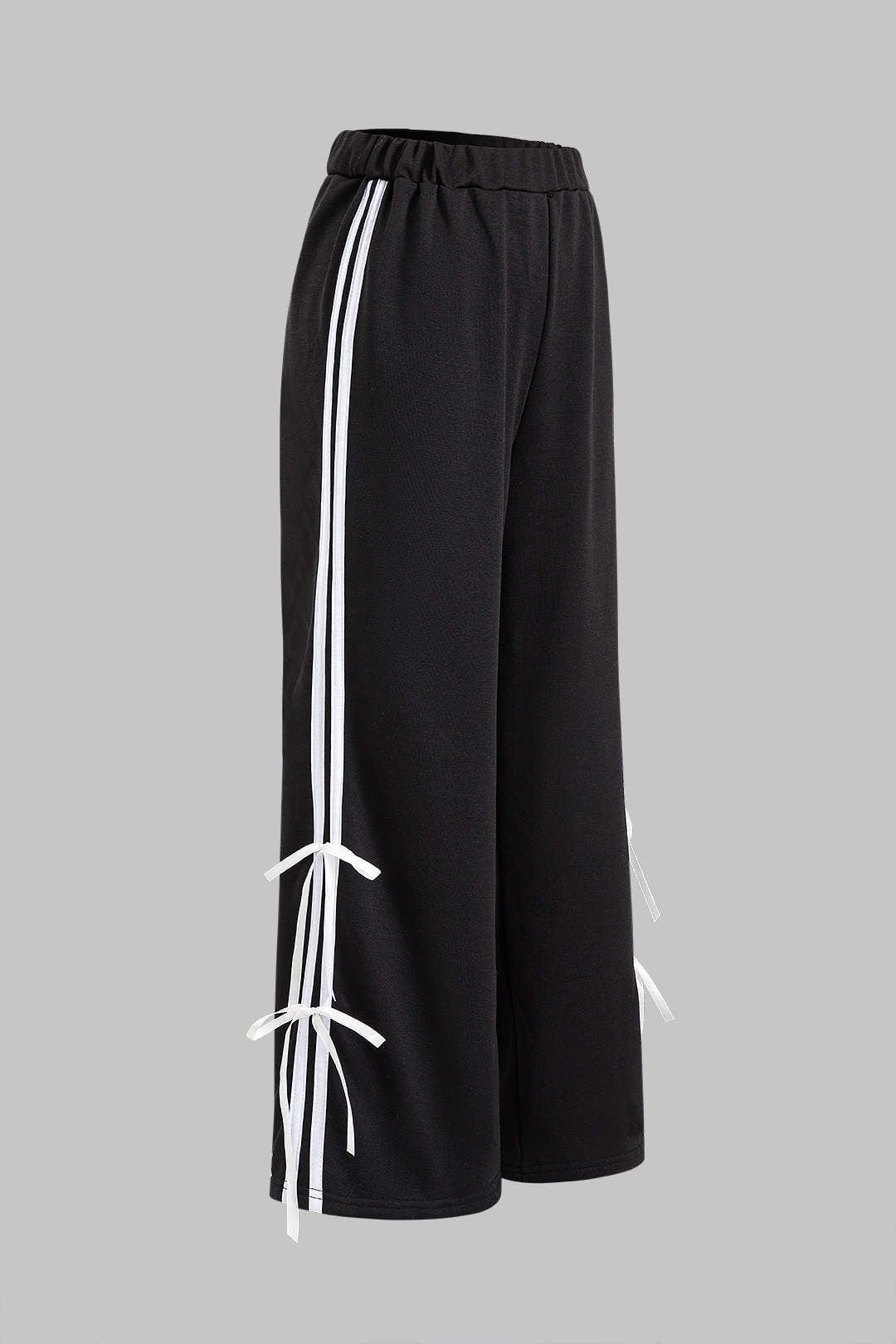 Conjunto De Dos Piezas Con Sudadera Corta Y Pantalón De Corte Amplio Para Mujer | Ideal Para Uso Diario