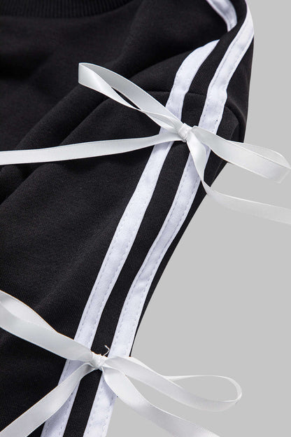 Conjunto De Dos Piezas Con Sudadera Corta Y Pantalón De Corte Amplio Para Mujer | Ideal Para Uso Diario