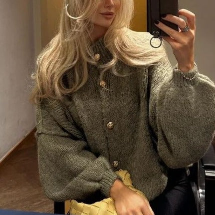 Jersey Con Patrón De Punto Y Mangas Holgadas Para Mujer | Ideal Para Invierno