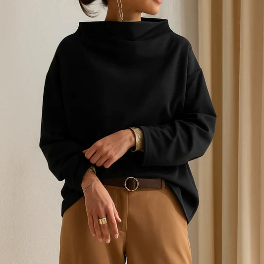 Jersey De Cuello Alto De Corte Clásico para Mujer | Ideal para Invierno