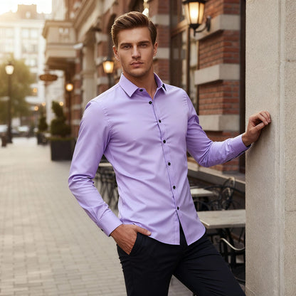 Camisa Con Corte Ajustado Para Hombre | Ideal Para Trabajo Y Uso Diario
