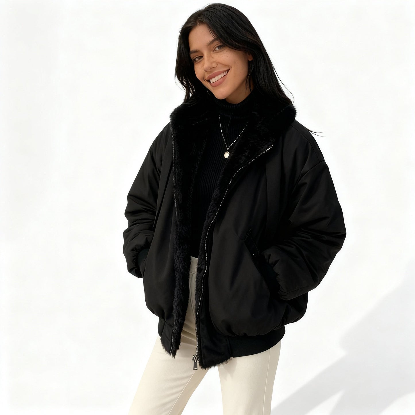 Chaqueta de Invierno Oversize con Forro Interior para Mujer | Ideal para Uso Diario en Temporada Fría