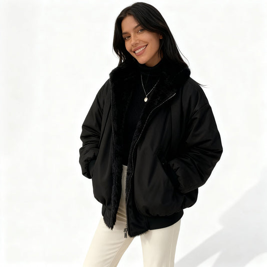 Chaqueta de Invierno Oversize con Forro Interior para Mujer | Ideal para Uso Diario en Temporada Fría