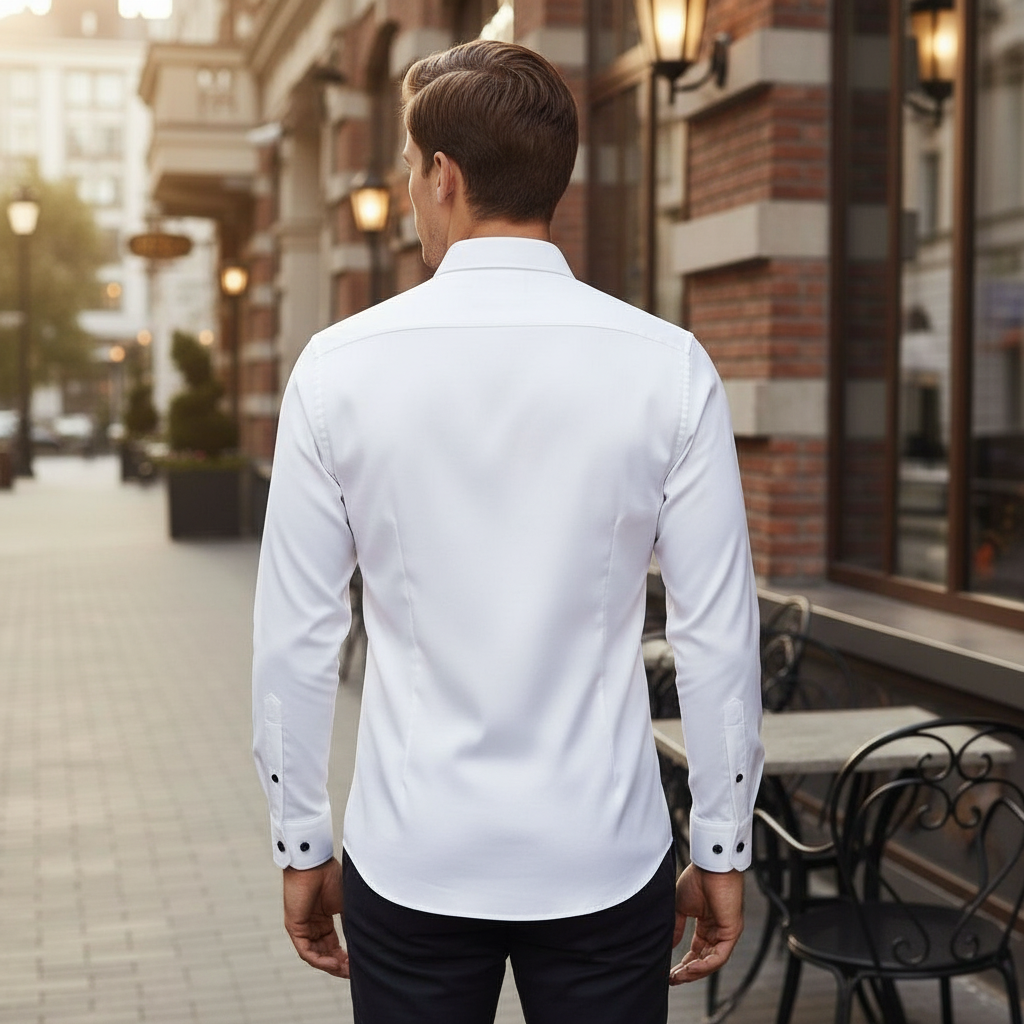Camisa Con Corte Ajustado Para Hombre | Ideal Para Trabajo Y Uso Diario