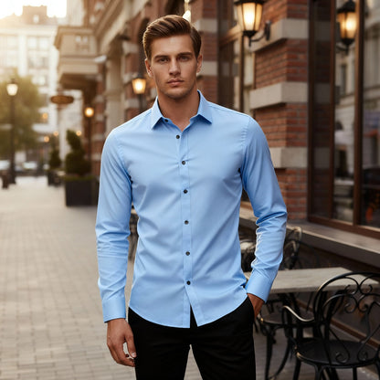 Camisa Con Corte Ajustado Para Hombre | Ideal Para Trabajo Y Uso Diario