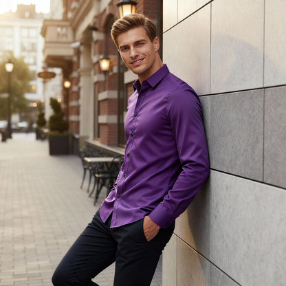 Camisa Con Corte Ajustado Para Hombre | Ideal Para Trabajo Y Uso Diario