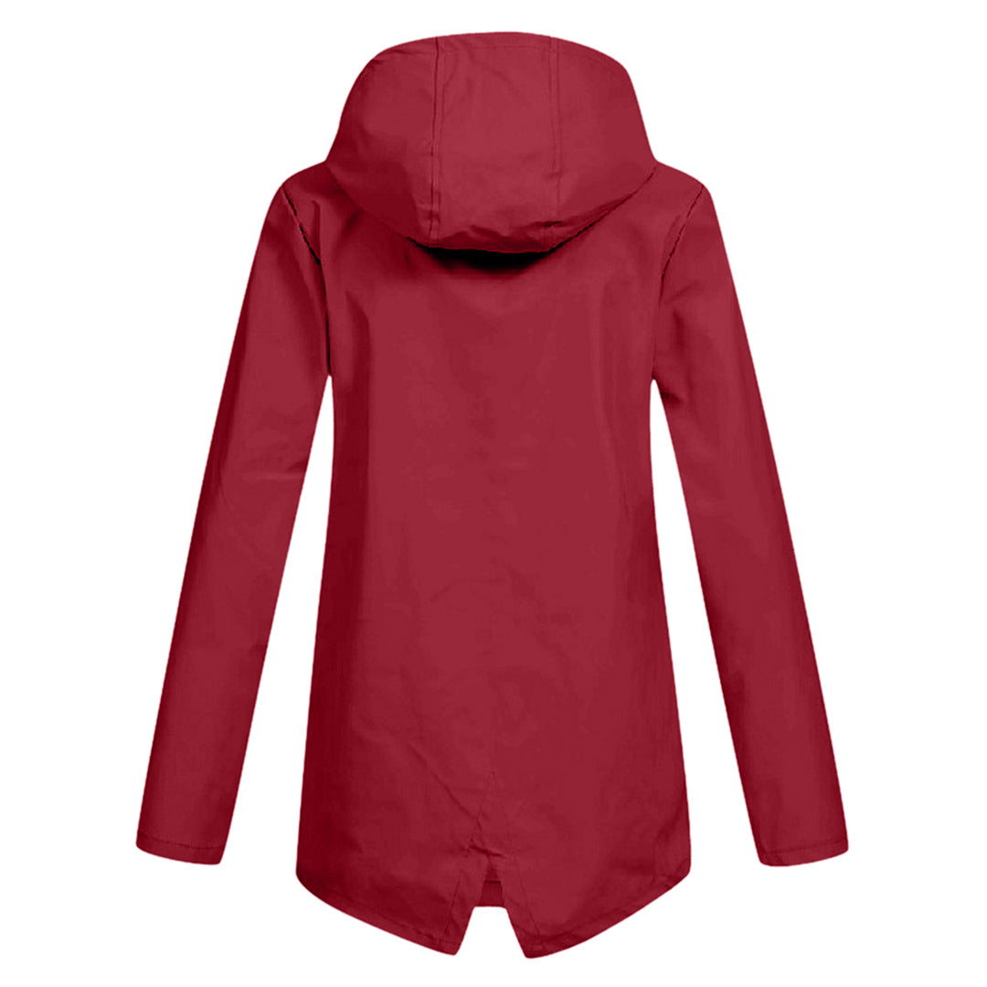 Manteau Long Imperméable avec Capuche pour Femme | Idéal pour les Jours de Pluie