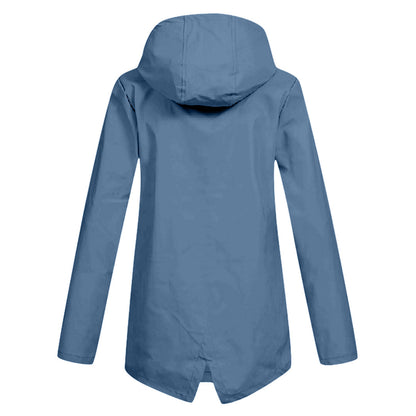 Manteau Long Imperméable avec Capuche pour Femme | Idéal pour les Jours de Pluie