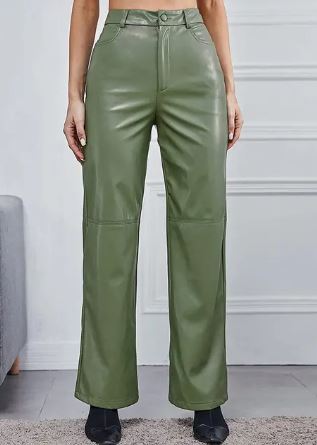 Pantalón de Corte Recto con Cierre de Botón y Cremallera para Mujer | Ideal para Uso Diario