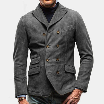 Blazer Cruzado con Cierre de Botones y Corte Recto para Hombre | Ideal para Uso Profesional