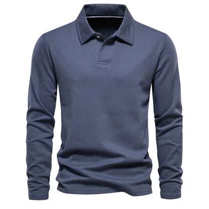Polo De Manga Larga Con Corte Clásico Y Cierre De Botones Para Hombre | Ideal Para Uso Diario Y Contextos Profesionales