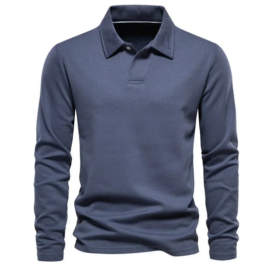 Polo De Manga Larga Con Corte Clásico Y Cierre De Botones Para Hombre | Ideal Para Uso Diario Y Contextos Profesionales