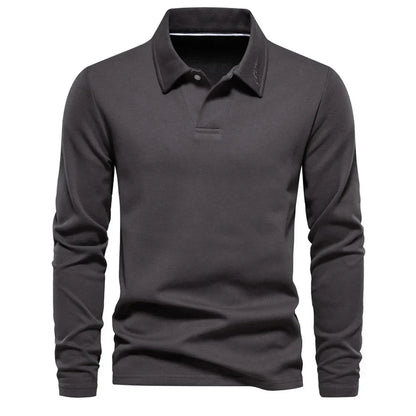 Polo De Manga Larga Con Corte Clásico Y Cierre De Botones Para Hombre | Ideal Para Uso Diario Y Contextos Profesionales