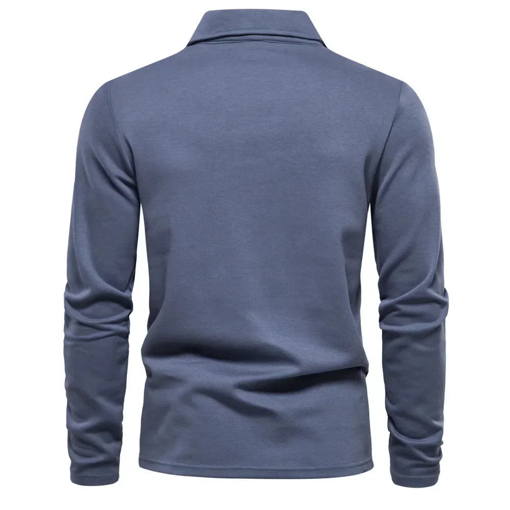 Polo De Manga Larga Con Corte Clásico Y Cierre De Botones Para Hombre | Ideal Para Uso Diario Y Contextos Profesionales