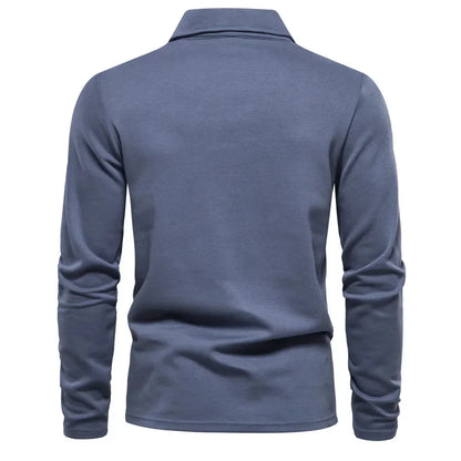 Polo De Manga Larga Con Corte Clásico Y Cierre De Botones Para Hombre | Ideal Para Uso Diario Y Contextos Profesionales